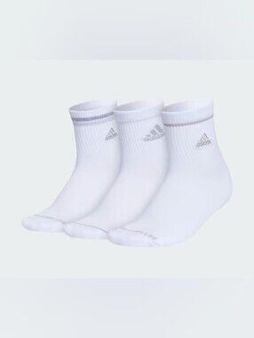 adidas Cushioned High Quarter Crew Socks Womens Size 5-10 Climacool 3 Pack
